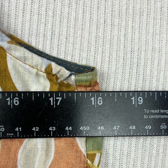 C&C California 100% Linen Sleeveless Button Front Top Blouse Women’s XS Tropical - Picture 6 of 7